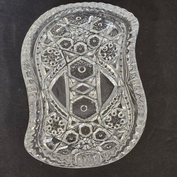 Vintage EAPG McKee Glass FENTEC Pattern Pres Cut Pickle Olive Relish Dish - Picture 4 of 10